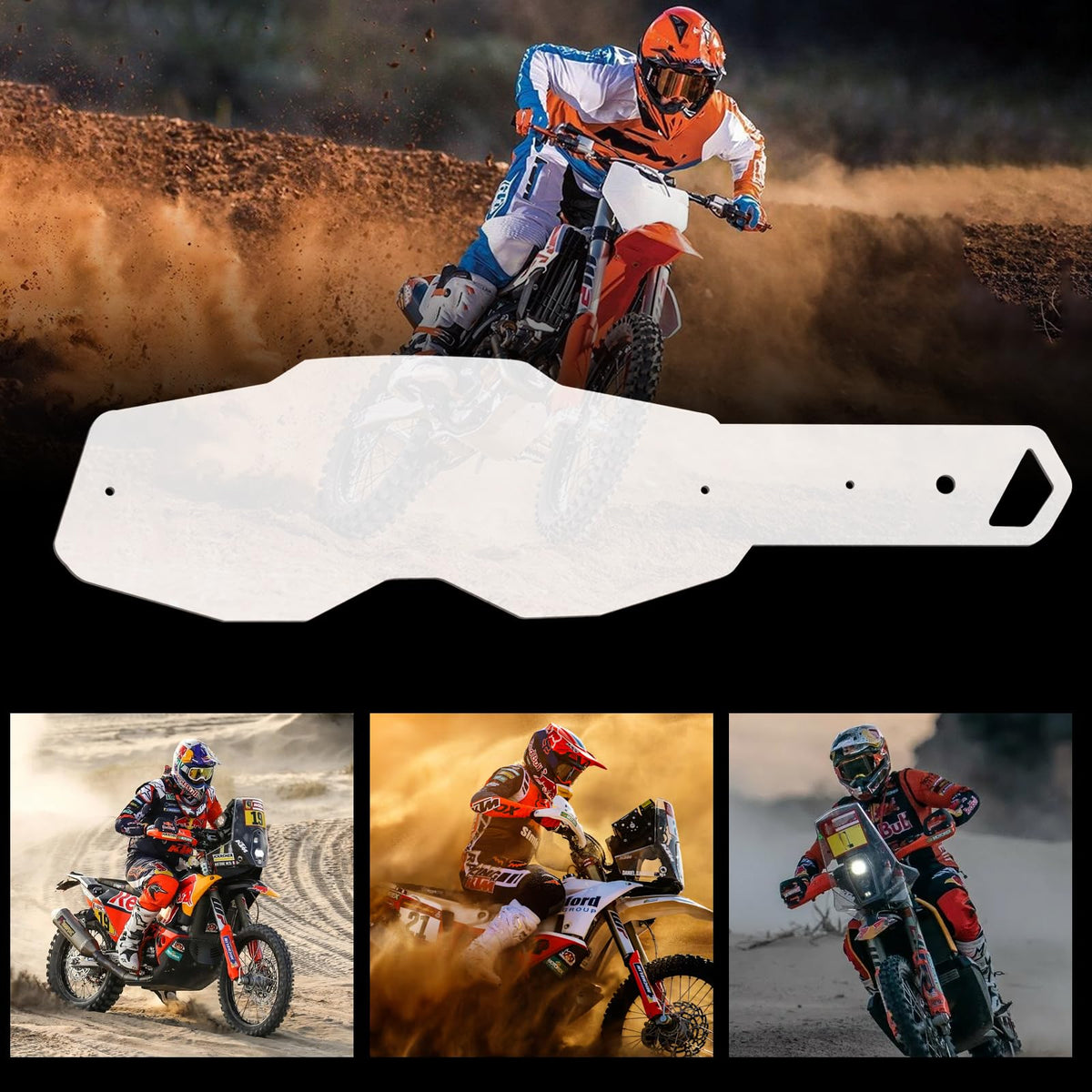 Ahuliao lifestyle shot of rider with goggle tear-offs repelling mud
