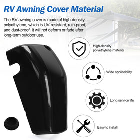 Ahuliao installed on RV showing right-side cover protecting awning drive