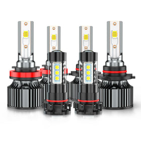 AHXLRLS front packaging showing full LED bulb kit and fitment benefits