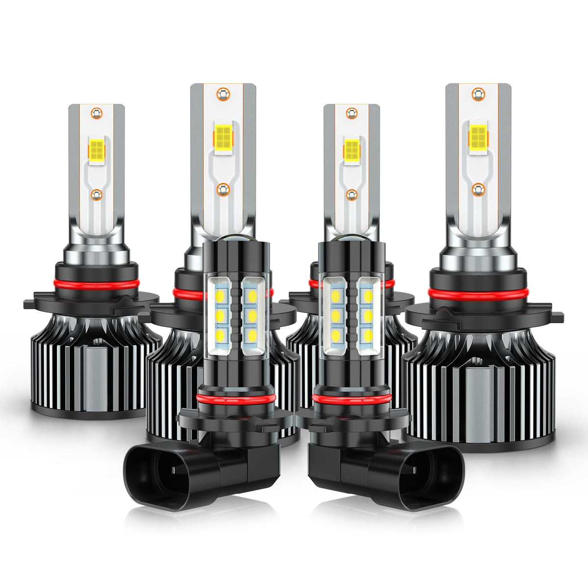 AHXLRLS front view of full high/low/fog bulb set showing brighter beam benefit