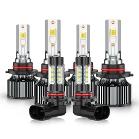 AHXLRLS front view of full high/low/fog bulb set showing brighter beam benefit