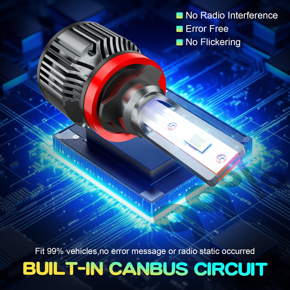 AHXLRLS bulb installed in a Honda Civic headlight demonstrating improved visibility