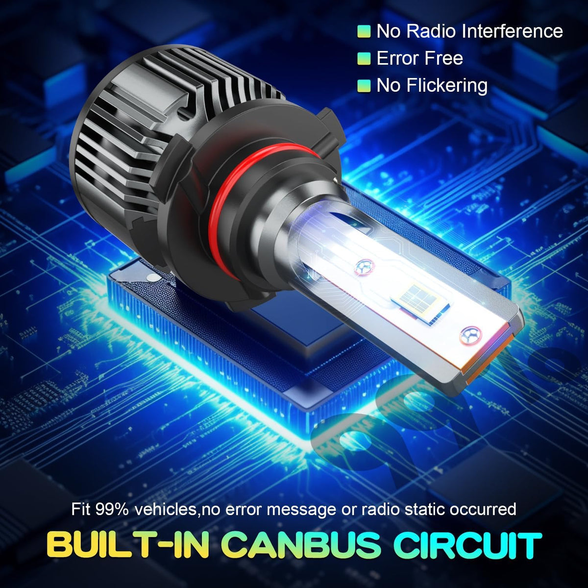 AHXLRLS bulbs installed in Jeep headlamp demonstrating direct-fit convenience