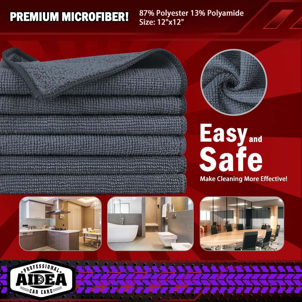 AIDEA towel polishing car paint to remove water and light grime, safe for finishes