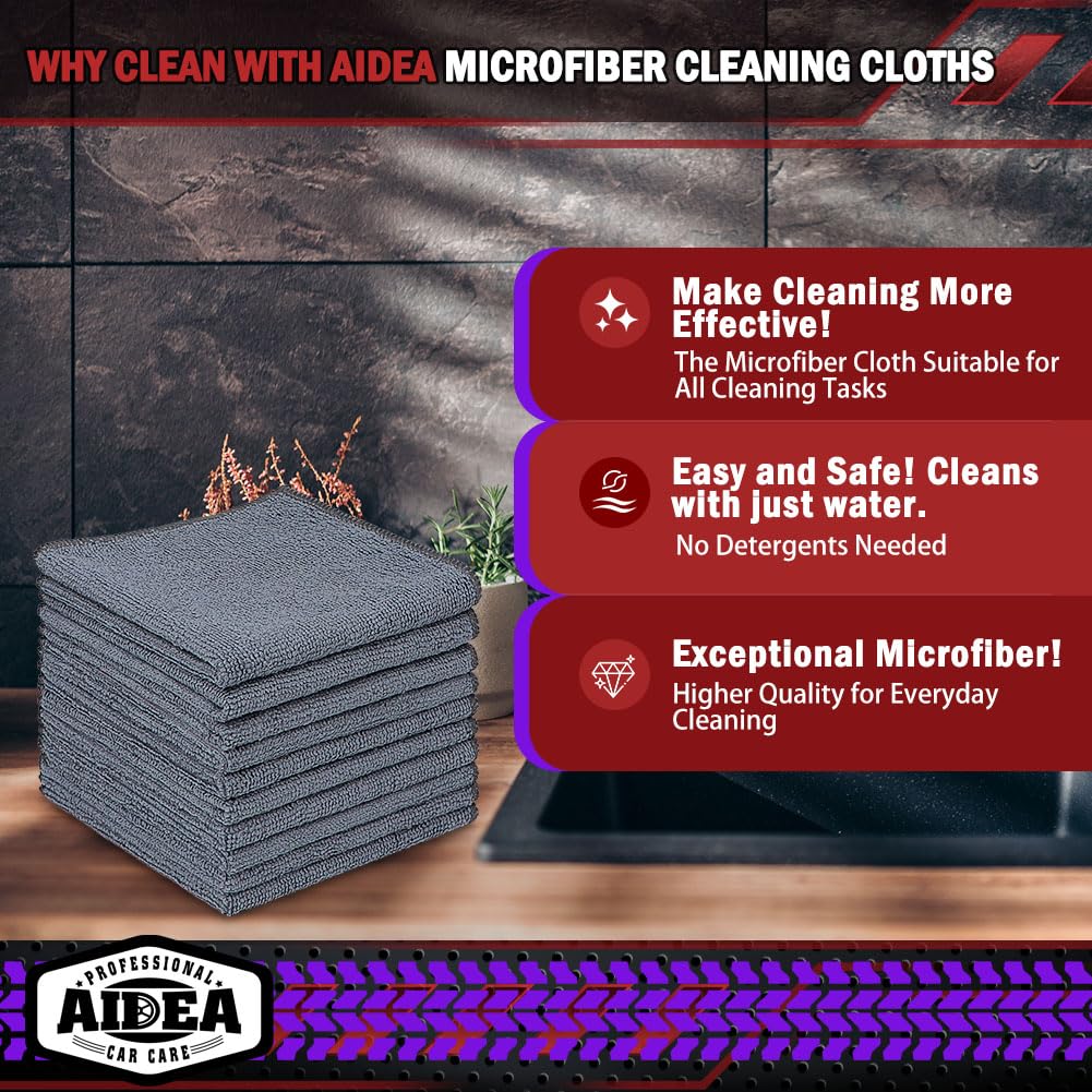 AIDEA microfiber folded close-up texture view highlighting dense fibers for better absorption