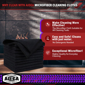 AIDEA close-up of microfiber weave texture highlighting softness and dirt-lifting ability