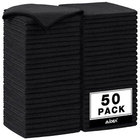 AIDEA front pack shown with fifty black 12x12 towels, organized and ready