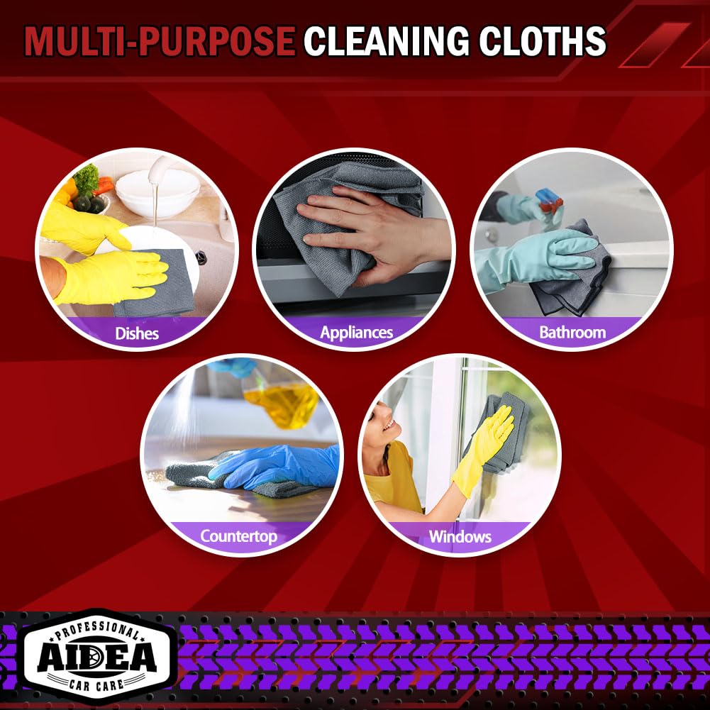 AIDEA cloth wiping kitchen counter in lifestyle scene for quick, lint-free cleaning