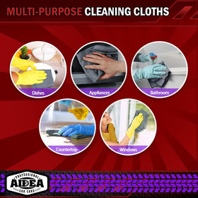 AIDEA cloth wiping kitchen counter in lifestyle scene for quick, lint-free cleaning