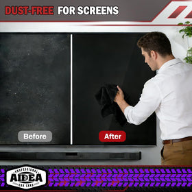 AIDEA towel wiping kitchen counter illustrating versatile cleaning and grease removal
