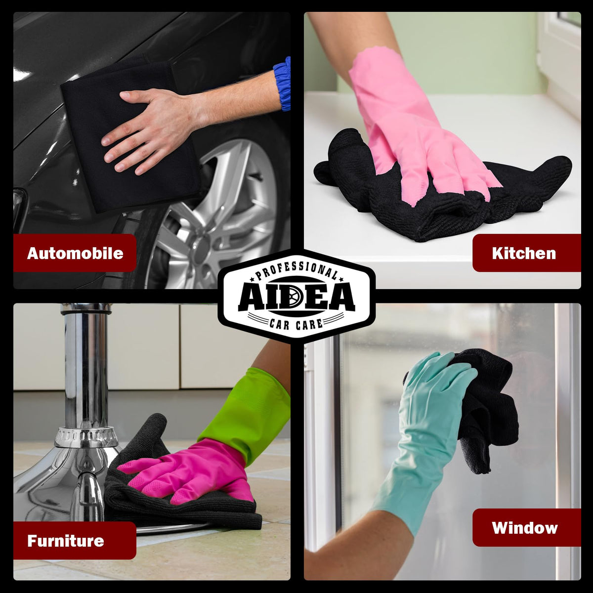 AIDEA towel polishing car glass to show scratch-free finish and improved clarity