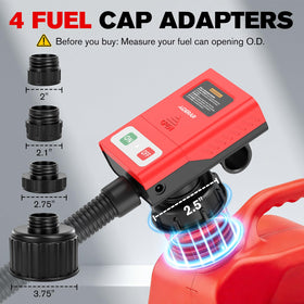 AIDERAR close-up of auto-stop nozzle demonstrating spill prevention benefit