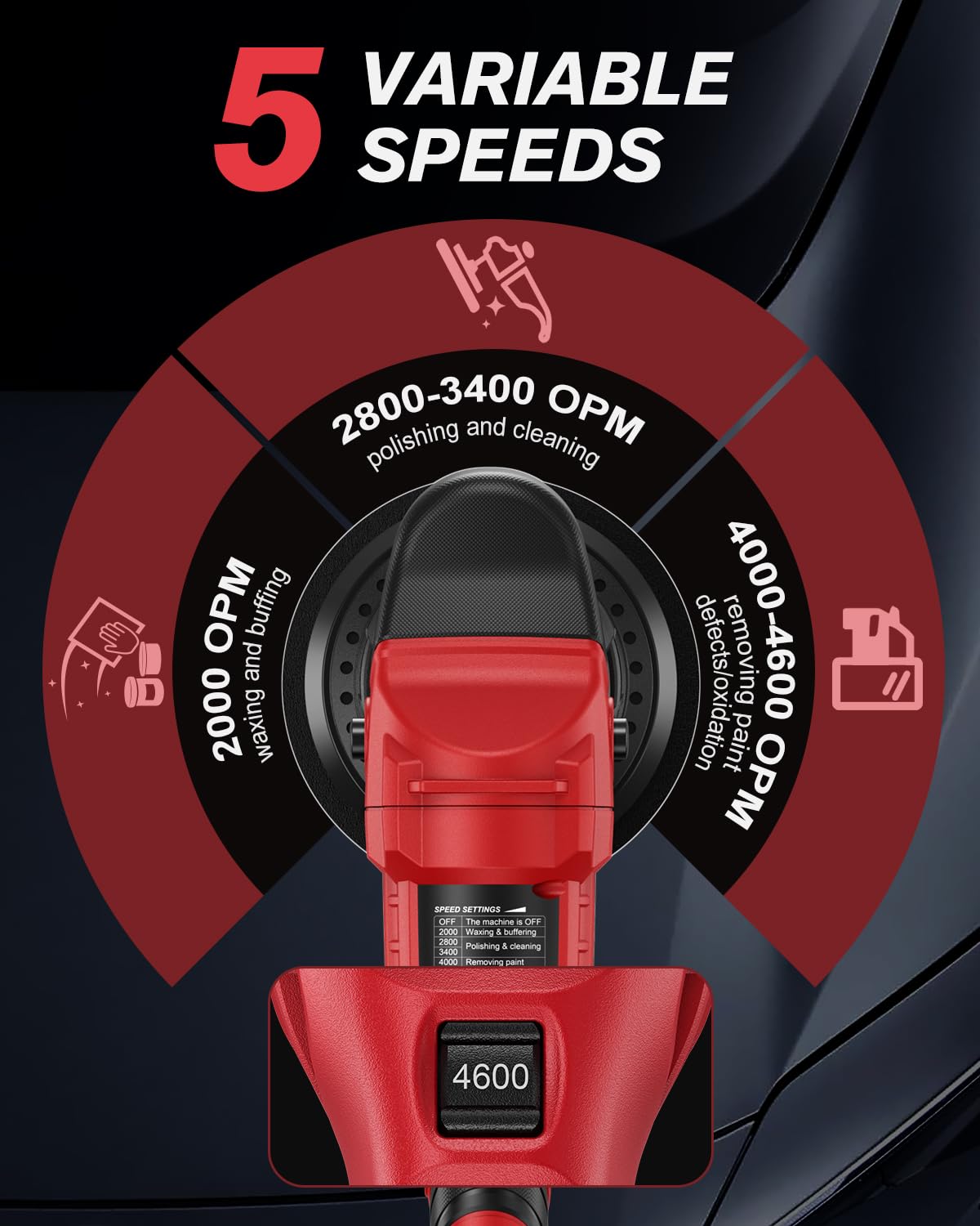 AIDERAR polisher in hand showing tool scale and ergonomic extended body