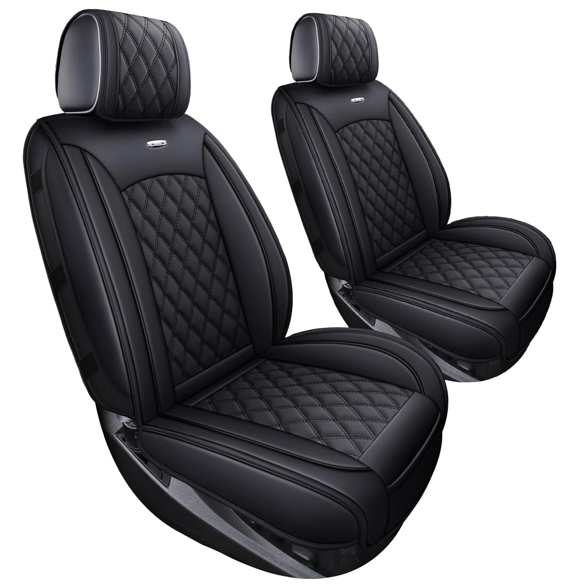 Aierxuan front seat covers installed on Silverado showing clean fit and protection
