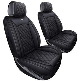 Aierxuan front seat covers installed on Silverado showing clean fit and protection