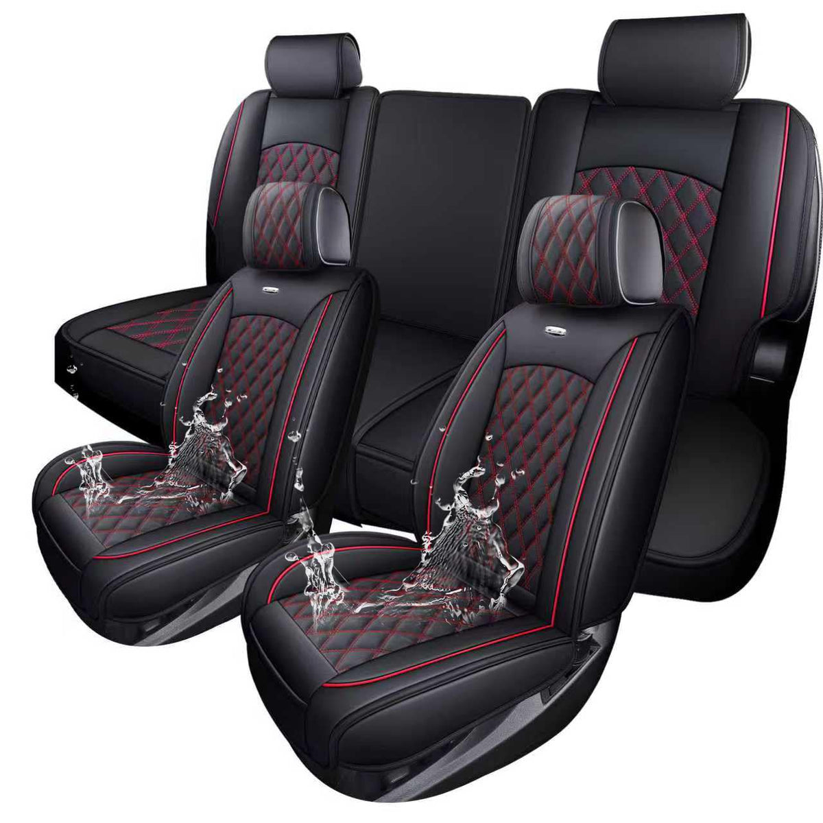 Aierxuan front seat cover full view showing tailored fit and modern look