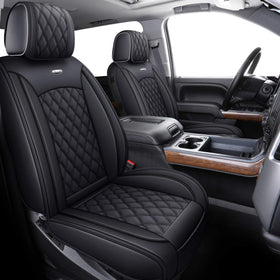 Aierxuan front seats full view showing custom fit and clean protection