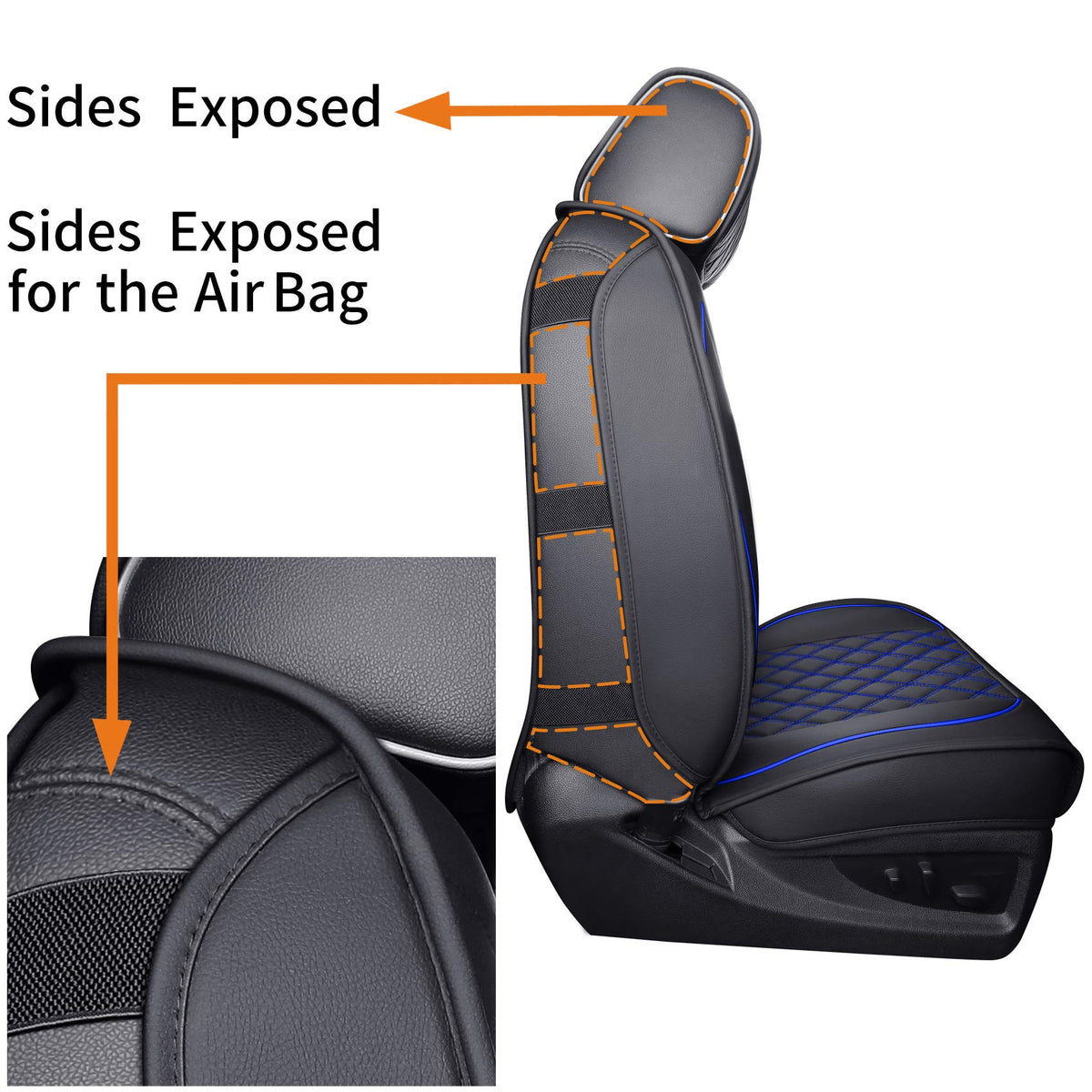 Aierxuan headrest strap detail demonstrating dual-length fit advantage