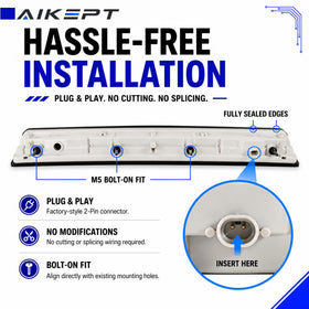 AIKEPT 2-pin connector detail for plug-and-play installation benefit