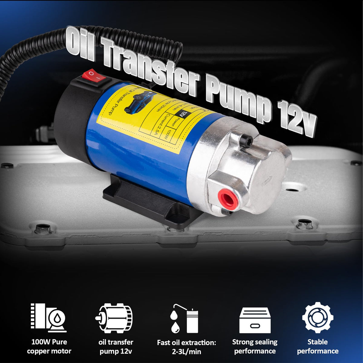 Aikyciu pump in use on car dipstick extracting oil, speeding routine maintenance