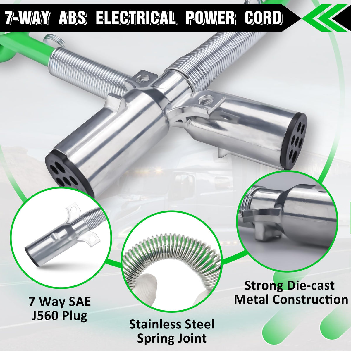 Ailbiuko closeup of zinc die-cast plug showing solid contacts benefit: corrosion resistance
