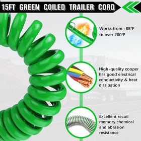Ailbiuko coiled cord stretched to show length and compact storage benefit: no road drag