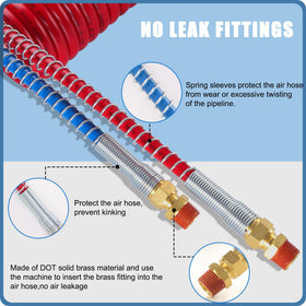 Ailbiuko stretched coiled hose showing length and flexible reach for easier routing