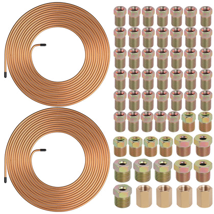 Ailbiuko front packaging showing two 25ft tubes and 60 fittings, quick identification benefit