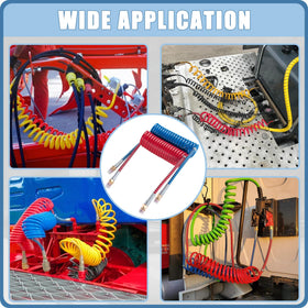 Ailbiuko hose connected between tractor and trailer illustrating secure operation