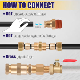 Ailbiuko fittings installed on a truck airline demonstrating secure brake line connection benefit