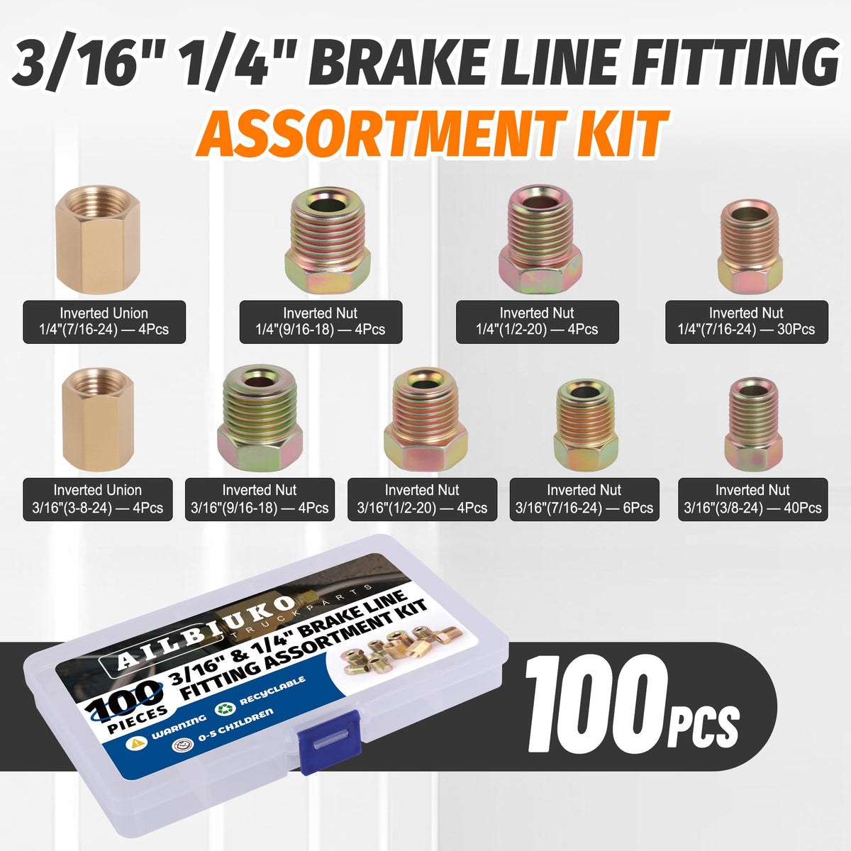 Ailbiuko close-up of threaded fitting showing precise threads and corrosion-resistant plating