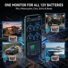 AILITRON BM6 installed in RV dual-battery system illustrating multi-battery oversight