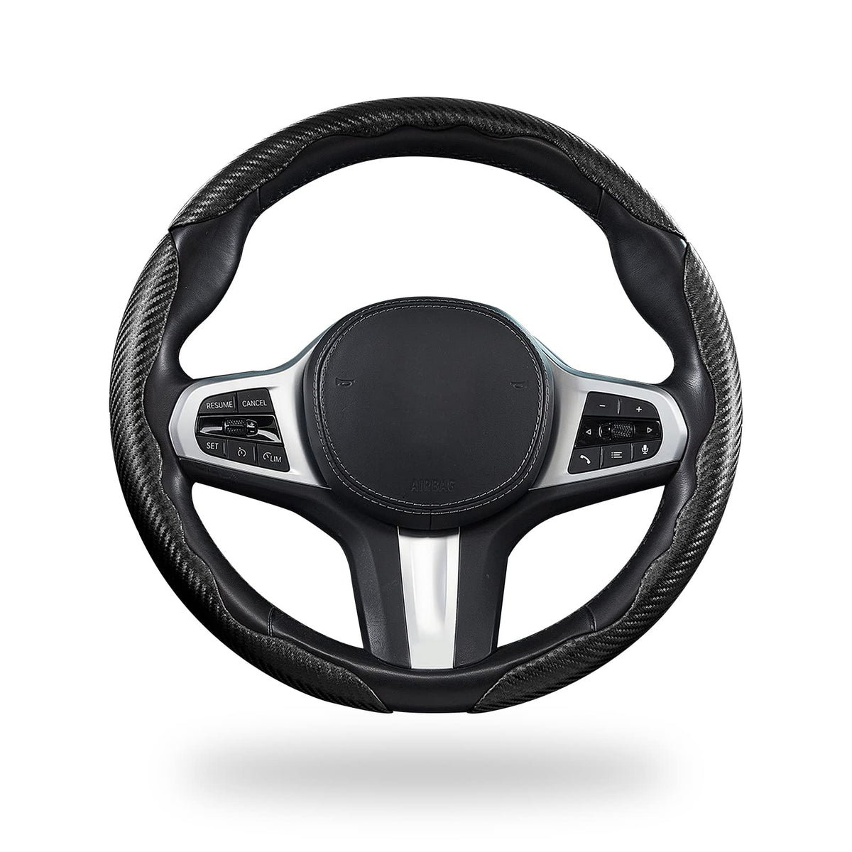 Aimato size comparison with ruler showing fit for 14–16 inch steering wheels
