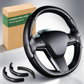 Aimato front view of steering wheel cover showing precise fit and sleek look