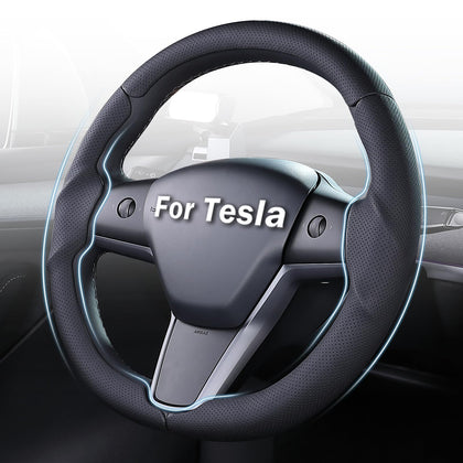 Aimato front view of steering wheel cover showing precise fit and sleek design benefit
