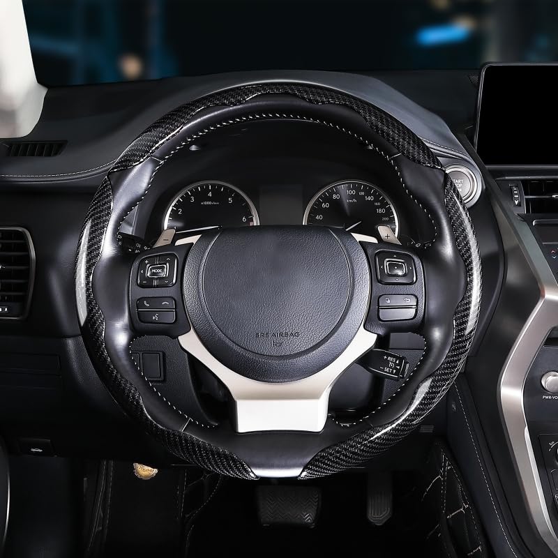 Aimato cover installed on steering wheel demonstrating secure fit and better control