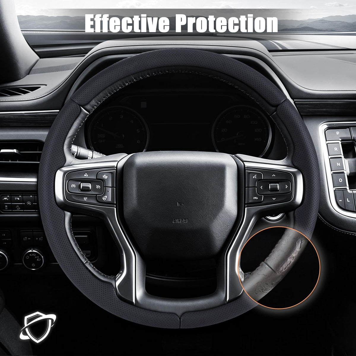 Aimato lifestyle shot of driving comfort and improved steering grip