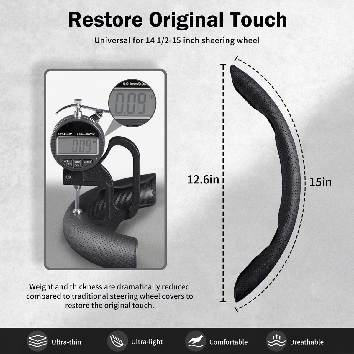 Aimato hand gripping wheel in use showing better control and anti-slip grip