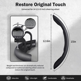 Aimato hand gripping wheel in use showing better control and anti-slip grip