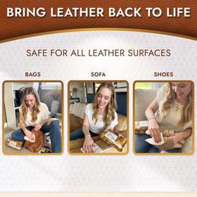Air Jungles wipe cleaning a leather car seat, restores clean appearance quickly