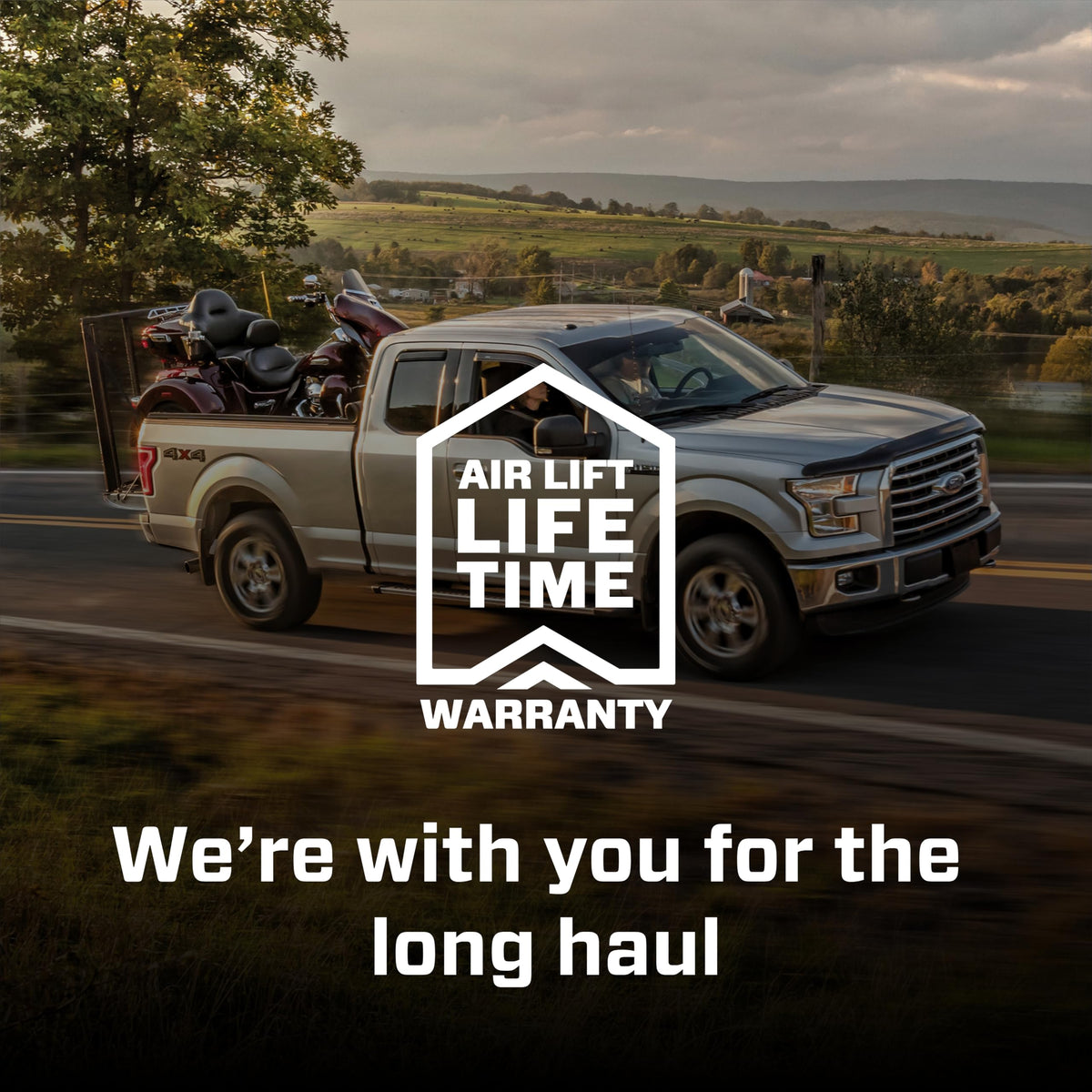Air Lift 1000 warranty card visual indicating lifetime warranty peace of mind