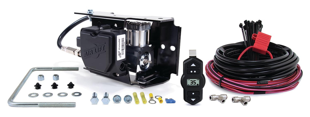 Air Lift front view of EZ Mount bracket showing neat factory assembly and fast install benefit