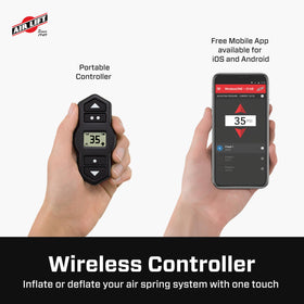 Air Lift handheld wireless controller LCD visible for quick adjustments