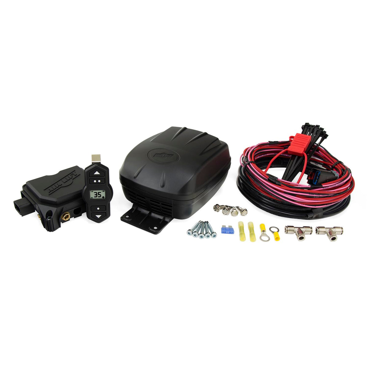 Air Lift front bracket assembly mounted showing compact install benefit