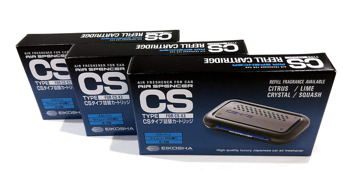 Air Spencer CS-X3 front packaging showing three refill cartridges benefit convenience