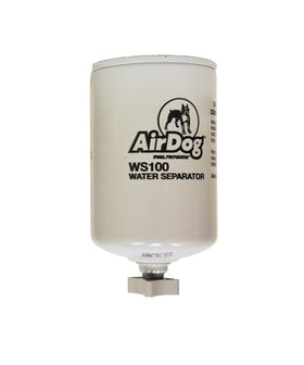 AirDog WS100 pre-filter water-trap detail showing clear separation benefit