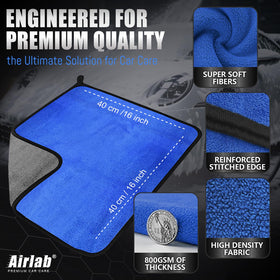 Airlab close-up of 800GSM microfiber fibers showing absorbency benefit