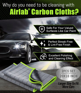Airlab close-up of carbon fiber weave revealing non-abrasive cleaning surface