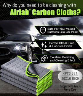 Airlab close-up of carbon fiber weave capturing dirt and grease