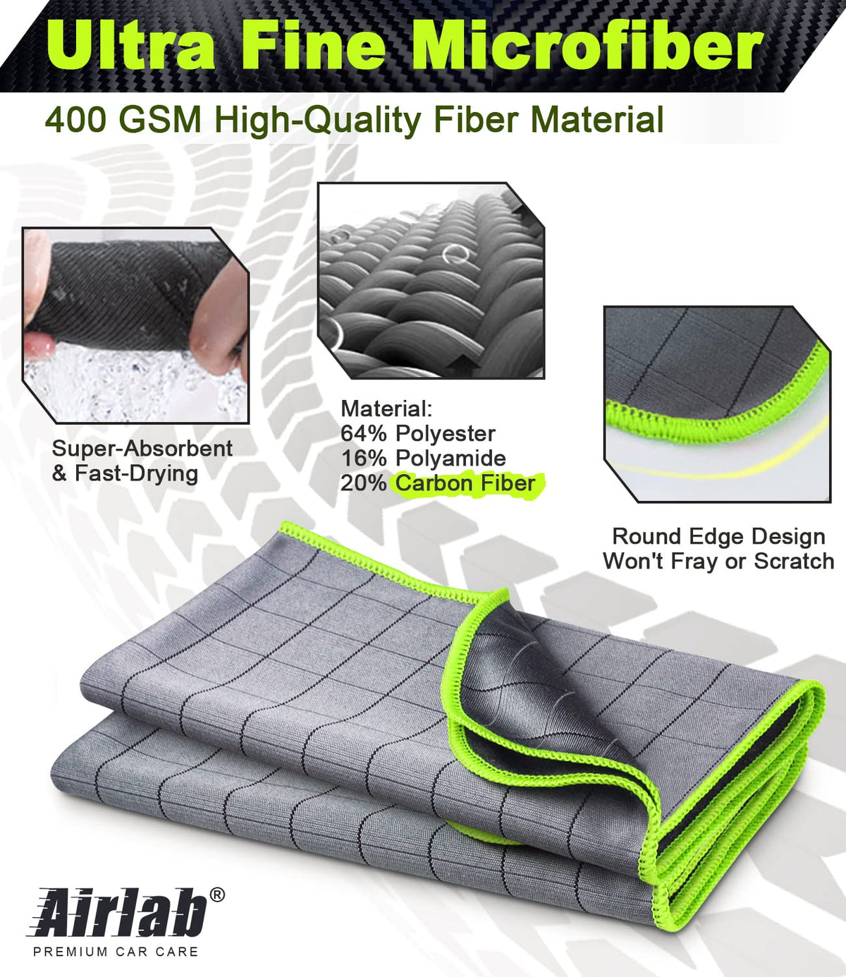 Airlab towel drying car panel efficiently for faster, drip-free results